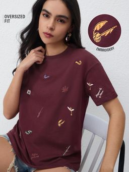 The Souled Store - Official Harry Potter: Magical Necessities Womens Oversized T-Shirt