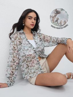 The Souled Store - Sheer Baby Deer Womens Shirt