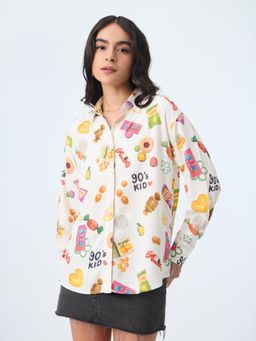 The Souled Store - 90S Kid: Cravings Womens Boyfriend Shirt