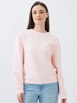 Spykar - Womens Icy Pink Relaxed Fit Sweatshirt