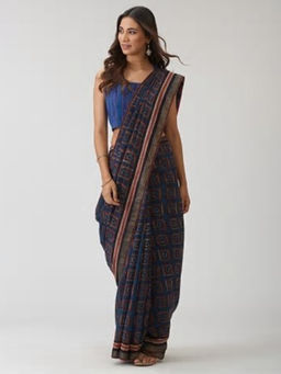 Fabindia - Cotton Silk Maheshwari Printed Sari