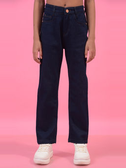 CRIMSOUNE CLUB - Girls Navy Blue Straight Jeans