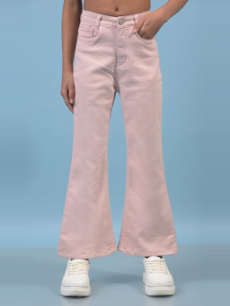 CRIMSOUNE CLUB - Girls Peach Bootcut Jeans