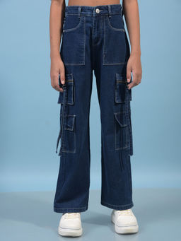 CRIMSOUNE CLUB - Girls Blue Cargo Jeans