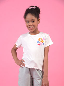 CRIMSOUNE CLUB - Girls White Printed T-Shirt