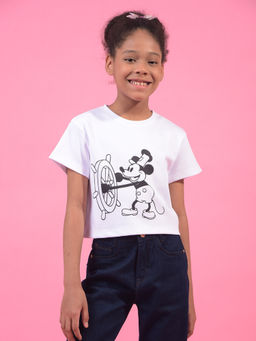 CRIMSOUNE CLUB - Girls White Graphic Print T-Shirt
