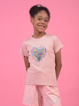 CRIMSOUNE CLUB - Girls Pink Embroidered T-Shirt