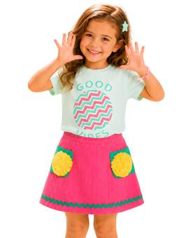 PILOLO - Pink Self Design Skirt