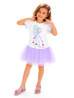 PILOLO - White Printed Round Neck Dress