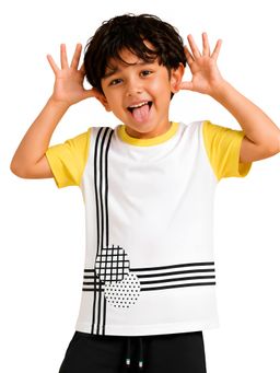PILOLO - White Printed Round Neck T-Shirt