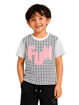 PILOLO - White Printed Round Neck T-Shirt