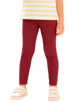 PILOLO - Maroon Solid/Plain Leggings