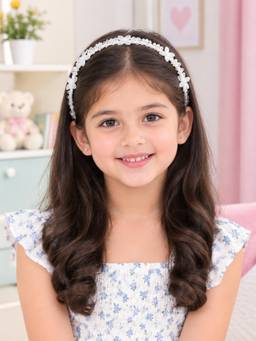 Creeva - White Crystal Flower Hair Band