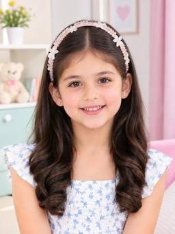 Creeva - Pink Crystal Flower Hair Band