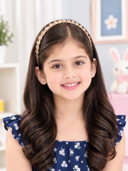 Creeva - Pink Crystal Golden Chain Hair Band