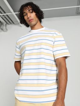Puma - MMQ Mens Striped T-shirt - White