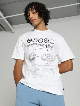 Puma - GRAPHICS Mens Relaxed Fit T-shirt - White