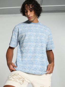 Puma - x Palm Tree Crew Mens Striped T-shirt - Blue