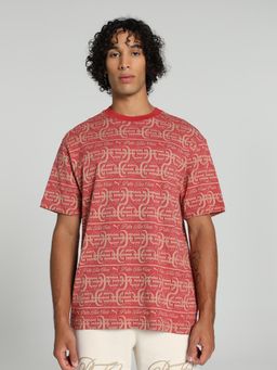 Puma - x Palm Tree Crew Mens Striped T-shirt - Red