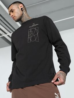 Puma - Working Document Long Sleeve Mens Relaxed Fit T-shirt - Black