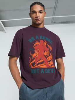 Puma - GRAPHICS Rebel Mens Relaxed Fit T-shirt - Purple