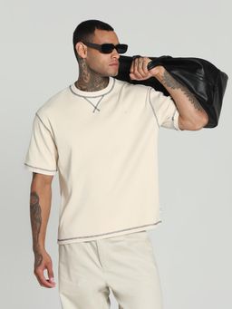Puma - MMQ Mens Relaxed Fit Rib T-shirt - Cream
