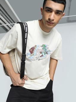 Puma - TEAM FOR THE FANBASE Mens Relaxed Fit T-shirt - White