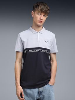 Puma - Essentials ELEVATED Mens Colorblock Polo T-shirt - Blue