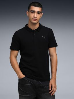 Puma - Essentials Mens Jacquard Collar Polo T-shirt - Black