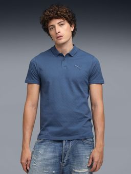 Puma - PREMIUM Essentials Mens Jacquard Polo T-shirt - Blue