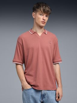 Puma - PREMIUM Essentials Mens Jacquard Rib Polo T-shirt - Red