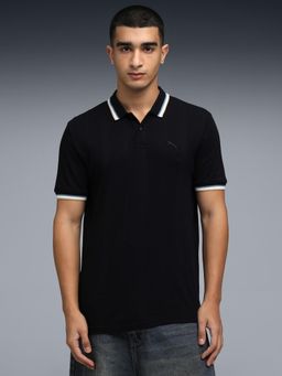 Puma - PREMIUM Essentials Mens Eleveted Rib Polo T-shirt - Black