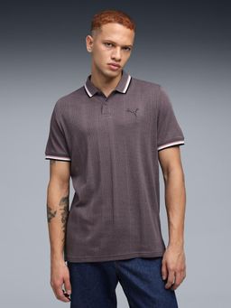 Puma - PREMIUM Essentials Mens Eleveted Rib Polo T-shirt - Purple