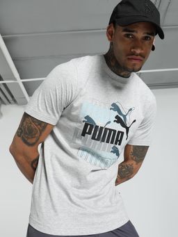 Puma - Overlapping Logo Mens T-shirt - Grey