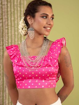 Gajra Gang - Bandhej Pink Crop Top GGTOP02