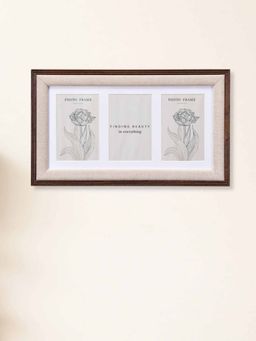 At Home by Nilkamal - Dual Border MDF Wall Mounted Photo Frame (Beige, 4 x 6 Inch)