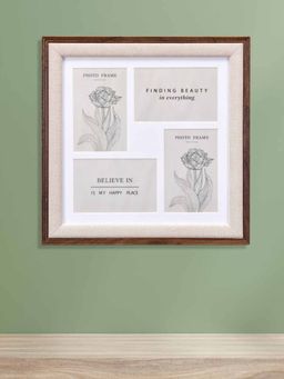 At Home by Nilkamal - Dual Border MDF Wall Mounted Photo Frame (Beige, 4 x 6 Inch)