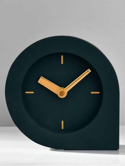 At Home by Nilkamal - Rounded Edge Wooden MDF Table Clock (Green)