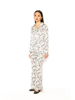 Contemponari - Women Lycra Printed White Pant