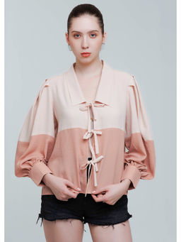 THE SILK LOVE - Women Cotton Colorblock Multi-Color Shirt