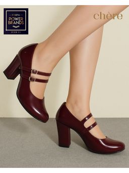 CHERE - Womens Block Mary Jane Pumps Heels