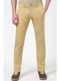 Peter England - Men Khaki Solid Low Skinny Fit Trouser