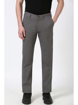 Peter England - Men Grey Print Slim Fit Trouser