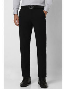 Van Heusen - Men Black Solid Slim Fit Trouser