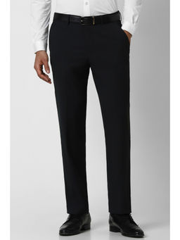 Van Heusen - Men Black Solid Regular Fit Trouser