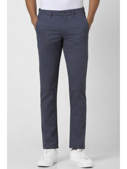 Van Heusen - Men Blue Solid Slim Fit Trouser