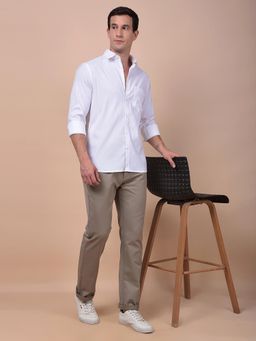 CRIMSOUNE CLUB - Men Grey Solid Regular Fit Casual Trouser