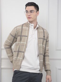 CRIMSOUNE CLUB - Men's Beige Checked Sweater