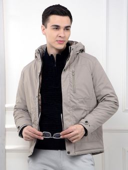 CRIMSOUNE CLUB - Men's Beige Hooded Neck Puffer Jacket