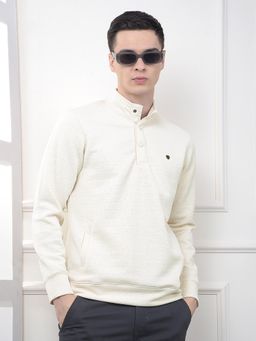 CRIMSOUNE CLUB - Men Cream Jacquard Sweatshirt
